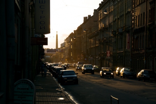 Zonsondergang in St.Petersburg